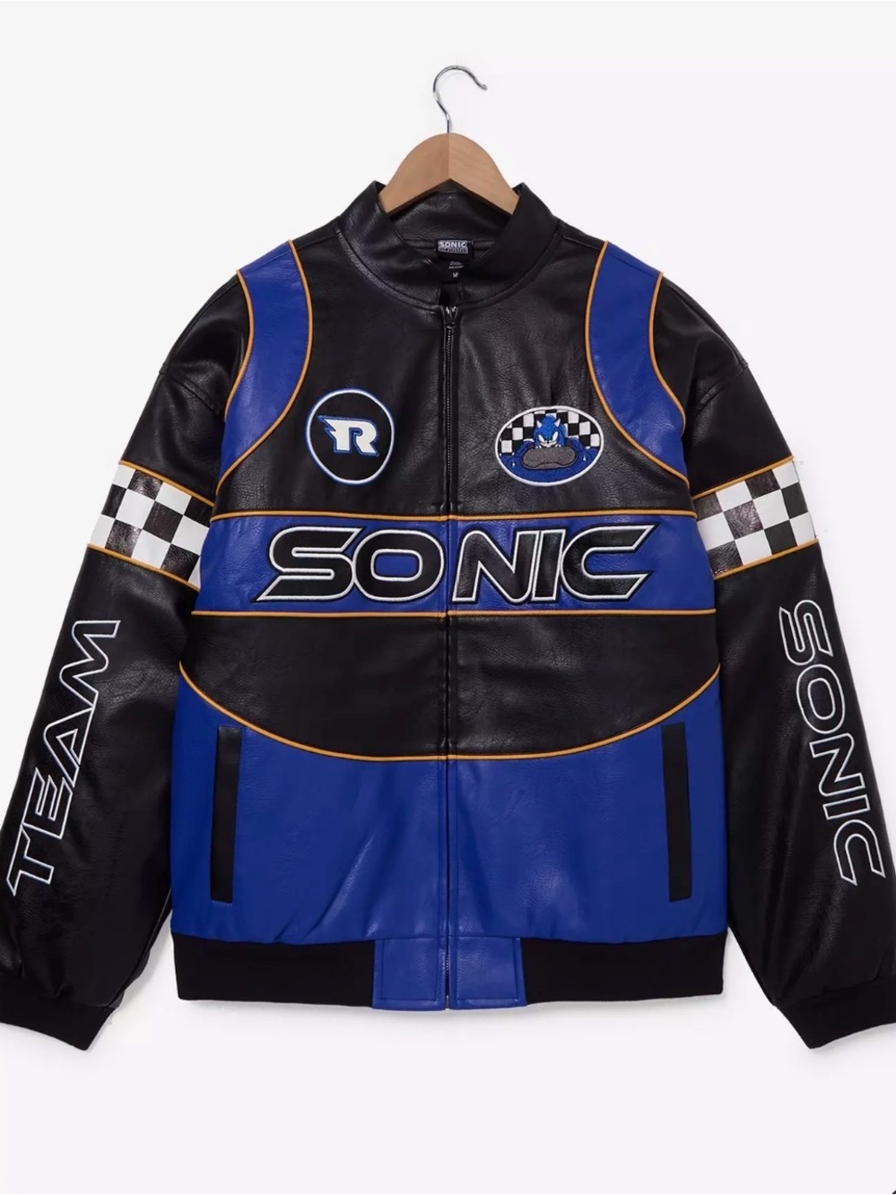 Sonic Team Black & Royal Blue Racing Bomber Jacket